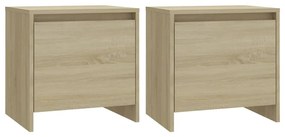 vidaXL Κομοδίνα 2 Τεμ. Sonoma Δρυς 45x34x44,5 εκ. από Επεξ. Ξύλο