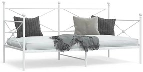 vidaXL Κρεβάτι ημέρας χωρίς στρώμα Λευκό 100x200 cm Ατσάλι
