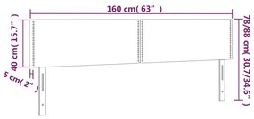 vidaXL Κεφαλάρι Κρεβατιού LED Σκούρο Γκρι 160x5x78/88 εκ. Βελούδινο