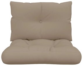 vidaXL Μαξιλάρια Παλέτας 2 τεμ. Taupe Υφασμάτινα