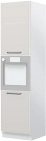Επιδαπέδιο ντουλάπι φούρνου ψηλό Modena K23-60-2KR-Λευκό γυαλιστερό - Γκρι Ανοιχτό - 60.00Χ60.00Χ235.00cm