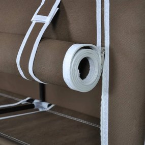 vidaXL Παπουτσοθήκη με Κάλυμμα Καφέ 115 x 28 x 110 εκ. Υφασμάτινη