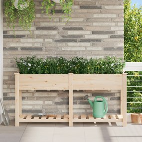 vidaXL Γλάστρα Κήπου με Ράφι 161x43x76 εκ Μασίφ Ξύλο Πεύκου