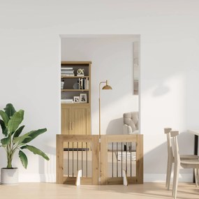 vidaXL Στερεωμένη γυαλιστερή πύλη για σκύλους 2 τμχ. 120,5 cm