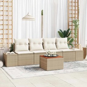vidaXL Σετ Καναπέ Κήπου 5 pcs Beige, λευκό 55 x 55 x 37 εκ