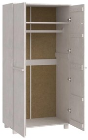 vidaXL Ντουλάπα HAMAR Λευκό 89 x 50 x 180 εκ. από Μασίφ Ξύλο Πεύκου