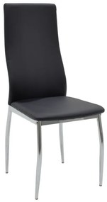 Καρέκλα Jella pakoworld PU μαύρο-πόδι χρωμίου - Τεχνόδερμα - 029-000006