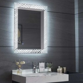 Καθρέπτης Μπάνιου Σκέτος Grilia 77-0113 Με Φως Led Touch 60x80cm Clear Gloria Glass