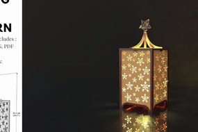 Σετ των 2 Intra απο ξύλο plywood 3mm-4mm πάχος Χριστουγεννιάτικο Φανάρι | | | 3d Δίασταση 15x15 cm INTRAFABR-82740811