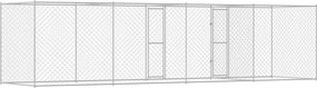 vidaXL Κλουβί σκύλου Ασημί 600 x 200 x 200 εκ. Επικαλυμμένος Χάλυβας