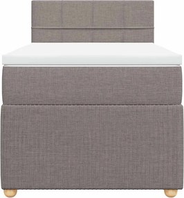 vidaXL Κρεβάτι Boxspring με Στρώμα Taupe 90x200 εκ. Υφασμάτινο