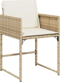 vidaXL Σετ Τραπεζαρίας Κήπου 13 τεμ. Μπεζ Συνθ. Ρατάν με Μαξιλάρια