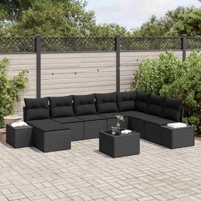 vidaXL Σετ Καναπέ Κήπου με μαξιλάρι 9 pcs συνθετικό ρατάν