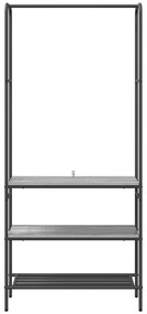 vidaXL Ράφι ρούχων με ράφια Γκρι sonoma 77 x 30 x 171 εκ