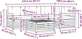 vidaXL Σειρά Καναπέ Εξωτερικού 6 pcs Λευκό και Μπεζ Πολυεστέρας