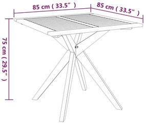 ΤΡΑΠΕΖΙ ΚΗΠΟΥ 85 X 85 X 75 ΕΚ. ΑΠΟ ΜΑΣΙΦ ΞΥΛΟ ΑΚΑΚΙΑΣ 316256