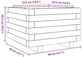 Ζαρντινιέρα Κήπου 40x40x26,5 εκ. από Εμποτισμένο Ξύλο Πεύκου - Καφέ