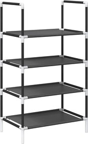 vidaXL Ράφι παπουτσιών 4 επιπέδων μαύρο 44x28x77 cm μη υφασμένο ύφασμα