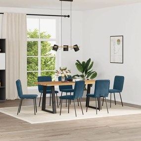 vidaXL Καρέκλες Τραπεζαρίας 6 τεμ. Μπλε Βελούδινες