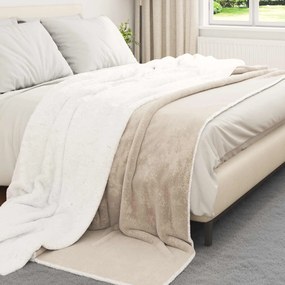 vidaXL Κουβέρτα Μπεζ 220 x 240 cm Μαλλί