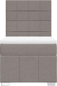 vidaXL Κρεβάτι Boxspring με Στρώμα Taupe 100 x 200 εκ. Υφασμάτινο