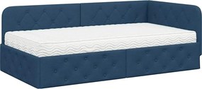 vidaXL Κρεβάτι Γωνίας Μπλε 90 x 190 cm ύφασμα