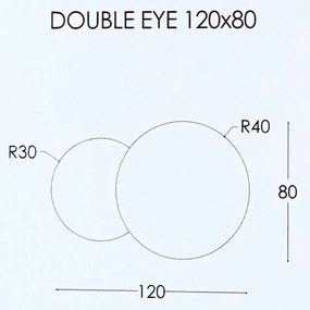 Διπλός Καθρέπτης τοίχου Double Eye Project Mirrors 120x80εκ