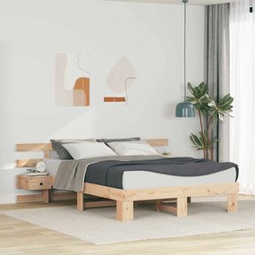 vidaXL Σκελετός Κρεβατιού με συρτάρι Καφέ 140 x 200 cm