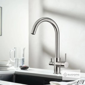 Eurorama FILTER TAP Μπαταρίας Κουζίνας για σύνδεση με φίλτρο πόσιμου νερού αντίστροφης όσμωσης Inox Finish