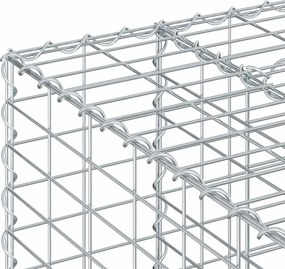 vidaXL Ανασηκωμένο κρεβάτι gabion Ασημί