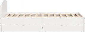 vidaXL Σκελετός Κρεβ. Χωρίς Στρώμα Λευκό 140x200 εκ Μασίφ Πεύκο