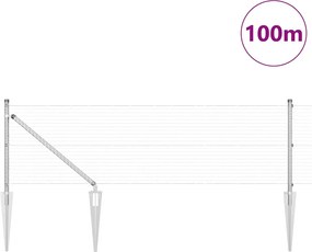 vidaXL Στύλος Περιφράξεων Ασημί 100 x 0,6 μ (25 x 25 χλστ. πλέγμα)