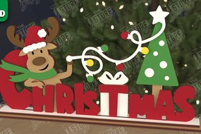 Σετ των 2 Intra απο ξύλο plywood 3mm-4mm πάχος Χριστουγεννιάτικη πινακίδα |Εορταστική διακόσμηση| Ιδέα δώρου Δίασταση 15x15 cm INTRAFABR-107358818