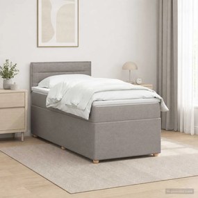 vidaXL Κρεβάτι box spring με στρώμα Taupe 80 x 200 cm Ύφασμα