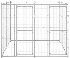 vidaXL Κλουβί Σκύλου Εξωτερικού Χώρου 4,84 μ² από Γαλβανισμένο Χάλυβα