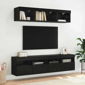 vidaXL Βάσεις τηλεόρασης 2 pcs Μαύρη Οξυά Επεξεργασμένο Ξύλο