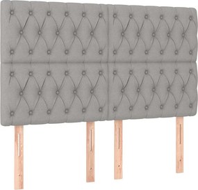 VidaXL Κεφαλάρι Ανοιχτό Γκρι 144x7x118/128 εκ. Ύφασμα