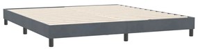 Κρεβάτι Boxspring με Στρώμα Σκούρο Γκρι 180x210 εκ. Βελούδινο - Γκρι