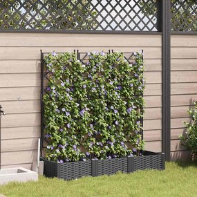 vidaXL Κηποτινάκι με Τρέλα 3 pcs Μαύρο 120 x 40 x 125.5 εκ. PP