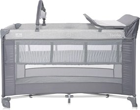 BABY COT TORINO 2LAYERS PLUS GREY STRIPED ELEMENTS