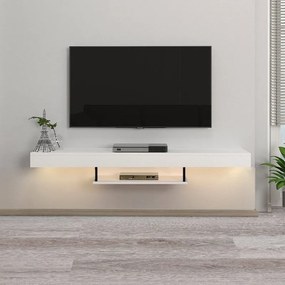 Έπιπλο τηλεόρασης Albares με LED λευκό 150x30x22εκ