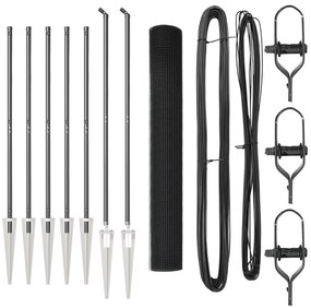 vidaXL Φράχτης  Welded Wire με 7 Καρφιά Στήριξης Γκρι 1.4x10 μ Ατσάλι