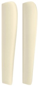vidaXL Κεφαλάρι με Πτερύγια Κρεμ 183x23x118/128 εκ. Συνθετικό Δέρμα
