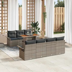 vidaXL Σετ Καναπέ Κήπου με μαξιλάρι 8 pcs Γκρι 100 x 55 x 73 εκ