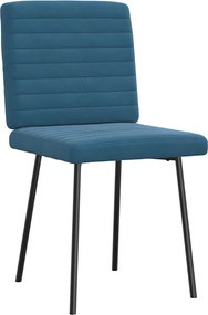 vidaXL Καρέκλες Τραπεζαρίας 4 τεμ. Μπλε Βελούδινες