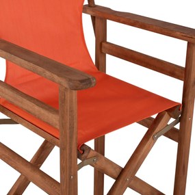 Σκαμπό Μπαρ Σκηνοθέτη ΛΗΜΝΟΣ C10374.02 Καρυδί Εμποτισμού με Πορτοκαλί Textilene 58x58x118 εκ. 58x58x118 εκ.