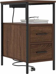 vidaXL Κομοδίνο 2 pcs Καφέ δρυς 30 x 48 x 61 εκ Επεξεργασμένο ξύλο