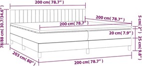 vidaXL Κρεβάτι Boxspring με Στρώμα Μαύρο 200x200 εκ. Βελούδινο