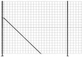 vidaXL Συρματόπλεγμα Περίφραξης Ανθρακί 1,6 x 25 μ. με Βάσεις Φλάντζα
