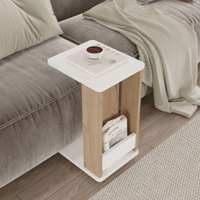 Βοηθητικό Τραπεζάκι Δρυς / Λευκό FRAGRA 32x55x42